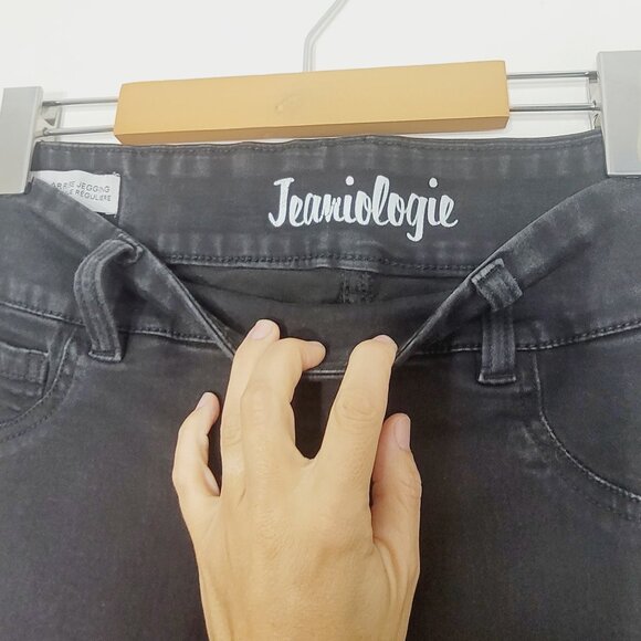 Jeaniologie Women's Black Cotton Blend Regular Rise Jegging Skinny Jean Size 12 - Picture 7 of 13